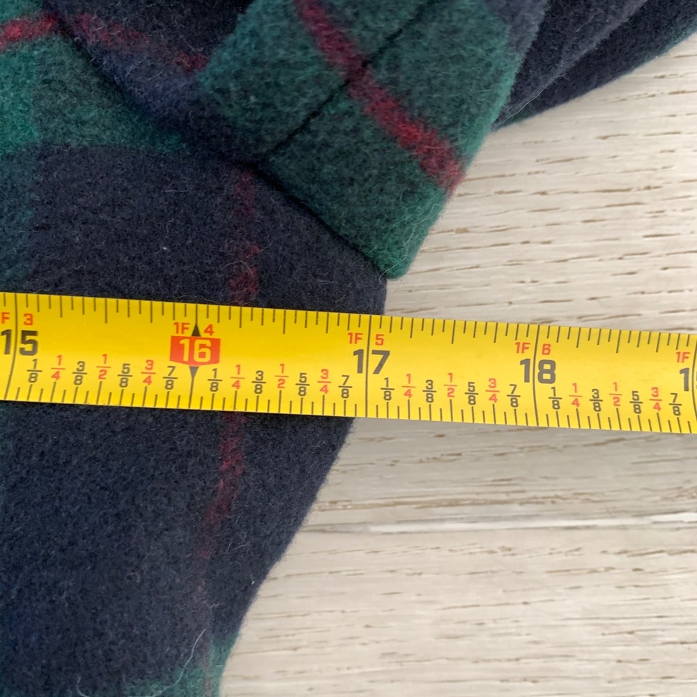 Talbots Navy Green‎ Plaid Wool Blend Blazer Jacket Size 2 Three Button Classic - Picture 7 of 11